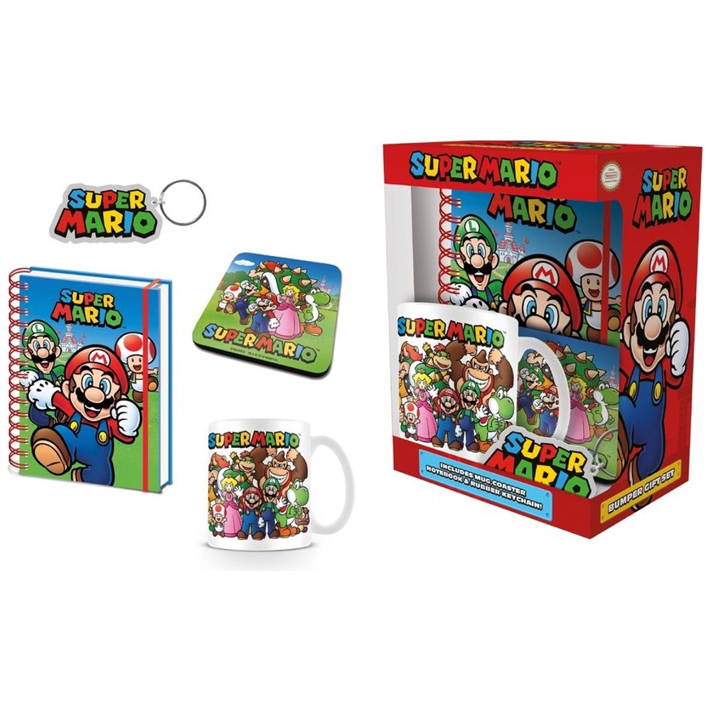 Super Mario Bumper Gift Set (bögre, alátét, notesz, kulcstartó)