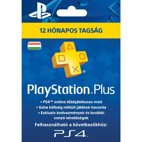 Sony PSN Network PS Plus PlayStation Plus 365 napos előfizetés HUN